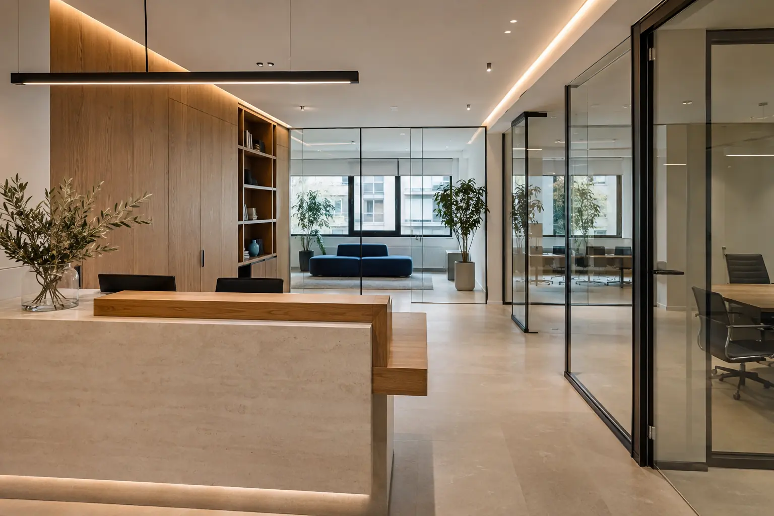 Representative visual of a completed commercial interior renovation in Kolonaki